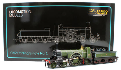 947503 GNR Stirling Single 4-2-2 No.1 '200 Years Special' (Locomotion Models Exclusive) Steam Locomotive - DCC Sound