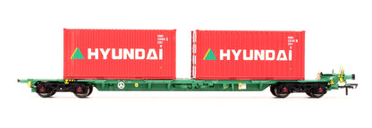 Pre-Owned 37-321A Intermodal Bogie Wagons with 2x Containers CMA CGM & Hyundai
