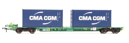 Pre-Owned 37-321A Intermodal Bogie Wagons with 2x Containers CMA CGM & Hyundai