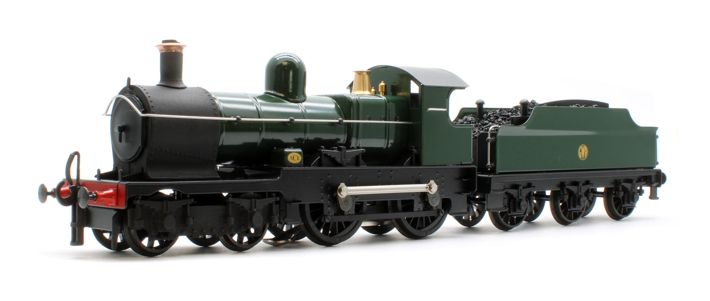 E/30-E "Dukedog" GWR Class 4-4-0 GW Unlined Green w/ Black Straight Frame & Churchward Tender Steam Locomotive