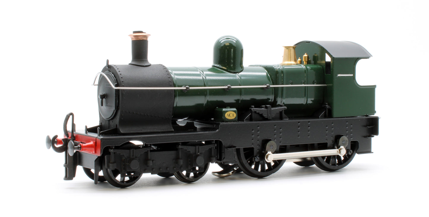 E/30-E "Dukedog" GWR Class 4-4-0 GW Unlined Green w/ Black Straight Frame & Churchward Tender Steam Locomotive