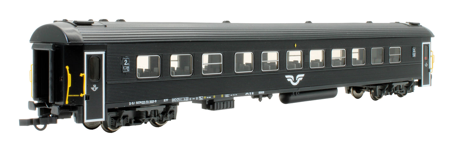 Pre-Owned 74516 SJ Black B7F 2nd Class Passenger Coach '50 74 22-73 497-4'