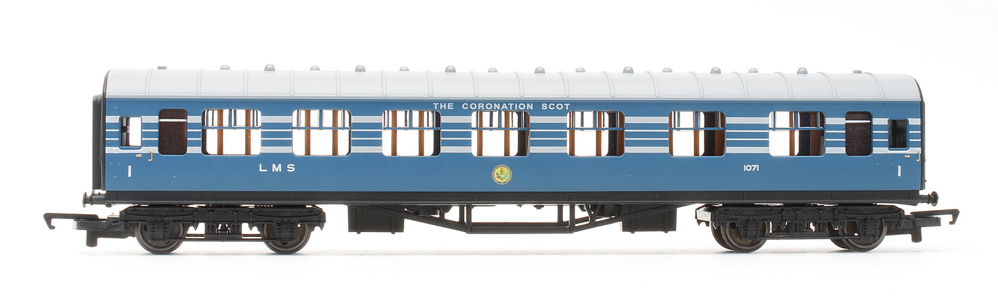 Pre-Owned R4906 RailRoad LMS Blue Coronation Scot 3 Car Coach Pack