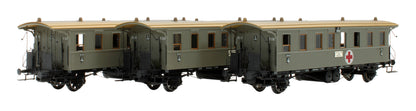 Pre-Owned 2159 K.W.St.E. Light Grey 'Lazarettwagen' 3-Piece Ambulance Coach Set Formation