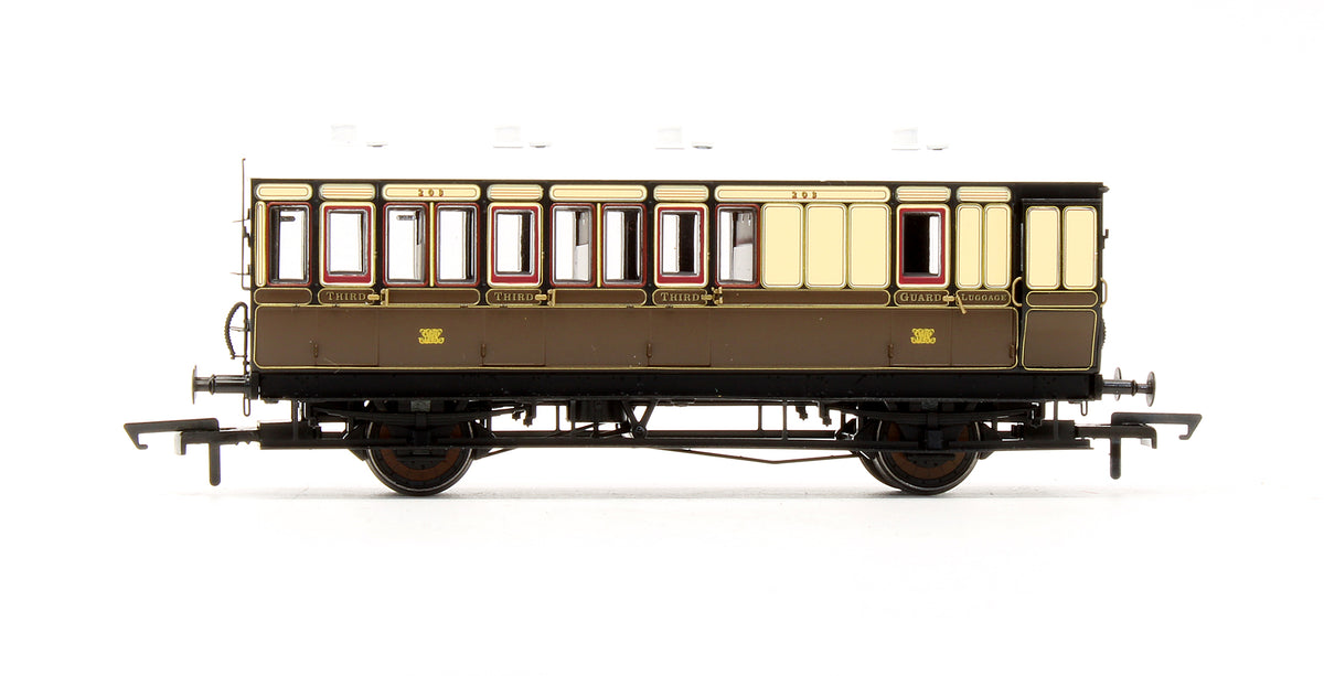 Pre-Owned 4 Wheel Brake 3rd '203' In GWR Chocolate & Cream - With Working Lighting