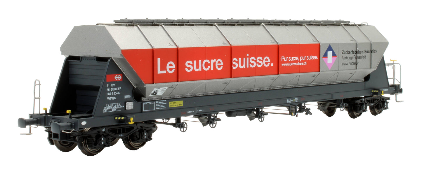 Pre-Owned 510618 SBB Cargo Silver 'Schweizer Zucker' Tagnpps Silo Wagon '31 85 066 4 204-6'