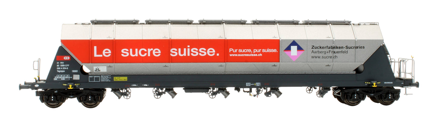 Pre-Owned 510618 SBB Cargo Silver 'Schweizer Zucker' Tagnpps Silo Wagon '31 85 066 4 204-6'