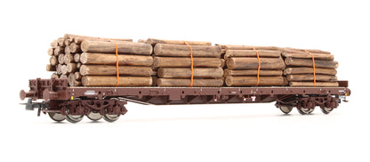 Pre-Owned 77685 OBB / RCW Rs Type Bogie Flat Wagon With Log Loads
