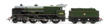 31-214ASF LMS 5XP 'Patriot' with Riveted Fowler Tender 45524 'Blackpool' BR Lined Green (Early Emblem) Steam Locomotive - DCC Sound