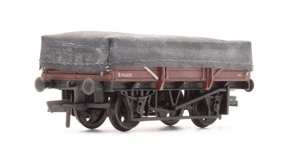 Pre-Owned Set Of 5 Plank China Clay Wagons BR Bauxite (Early) With Tarpaulin Covers - Custom Weathered