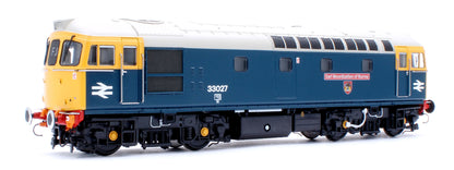 Class 33/0 BR Blue No.33027 'Earl Mountbatten of Burma' (Grey Roof) Diesel Locomotive - DCC Sound