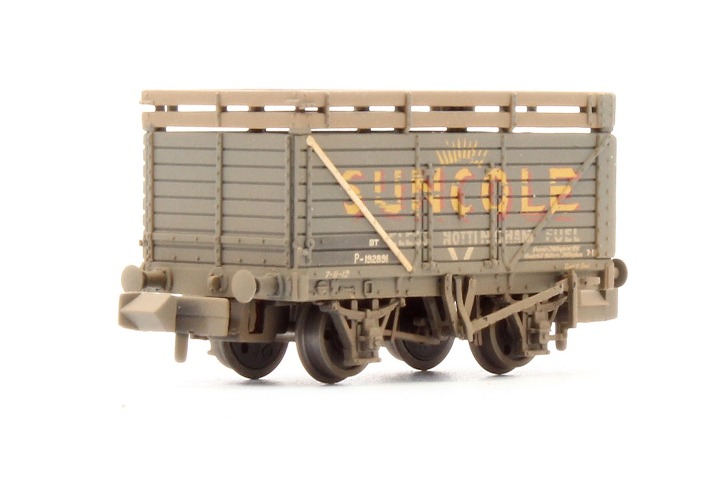 Pre-Owned 8 Plank Wagon With Coke Rails BR 'P' No. Ex-Suncole - Weathered