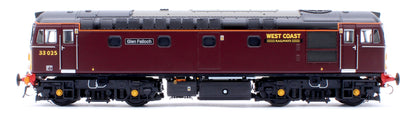 Class 33/0 West Coast Railways No.33025 'Glen Falloch' Diesel Locomotive - DCC Sound