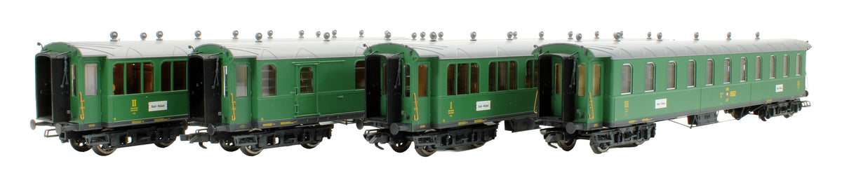 Pre-Owned L330510 SBB Green ex-Gotthardbahn 4-Piece Passenger Coach Set