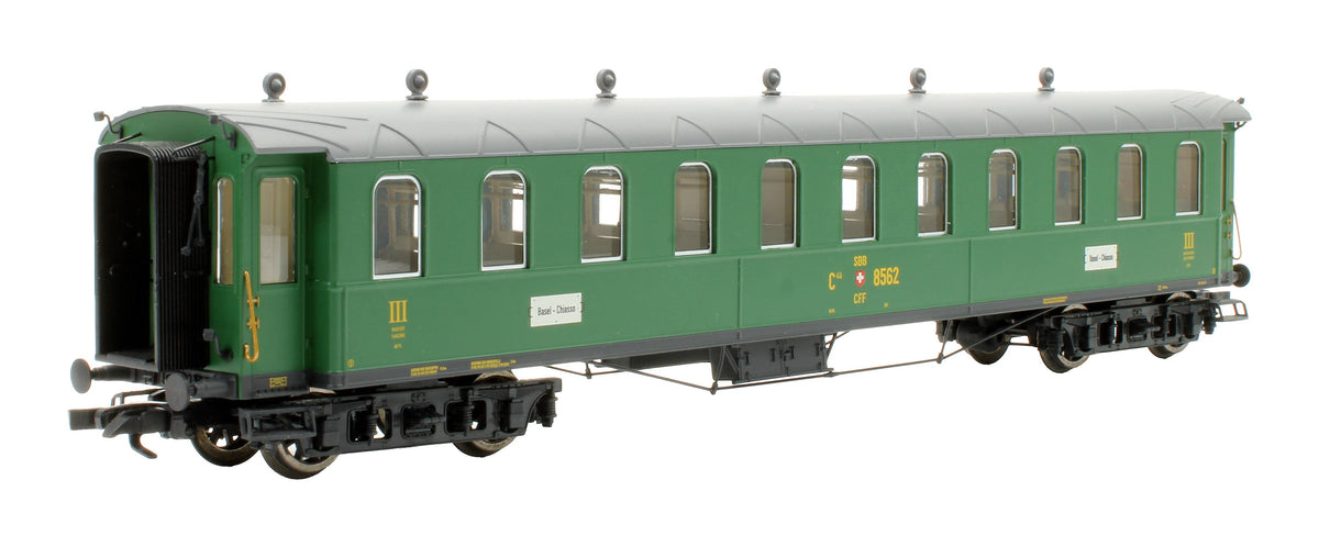 Pre-Owned L330510 SBB Green ex-Gotthardbahn 4-Piece Passenger Coach Set