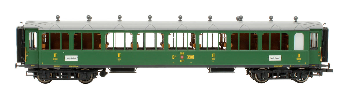 Pre-Owned L330510 SBB Green ex-Gotthardbahn 4-Piece Passenger Coach Set