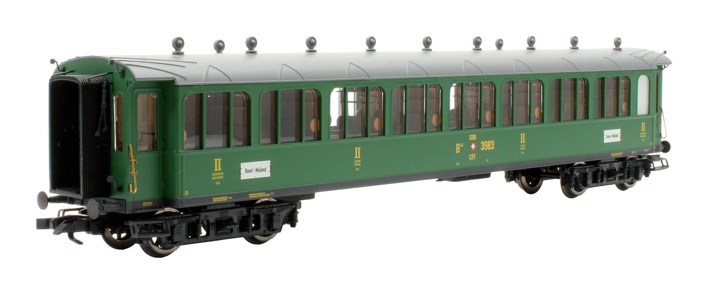 Pre-Owned L330511 SBB Green ex-Gotthardbahn 2-Piece Passenger Coach Set