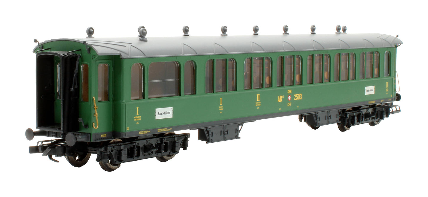 Pre-Owned L330511 SBB Green ex-Gotthardbahn 2-Piece Passenger Coach Set