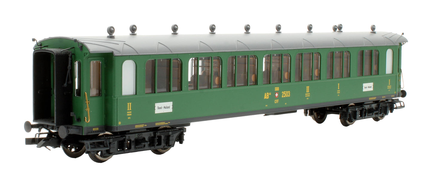 Pre-Owned L330511 SBB Green ex-Gotthardbahn 2-Piece Passenger Coach Set