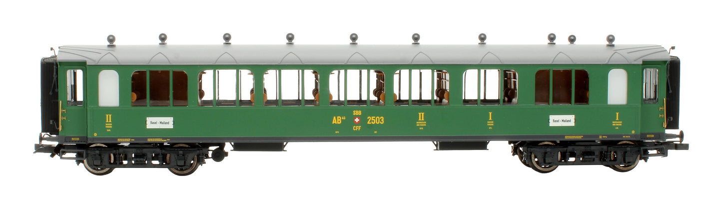 Pre-Owned L330511 SBB Green ex-Gotthardbahn 2-Piece Passenger Coach Set