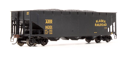 Pre-Owned ATH7042 Alaska Railroad 40' 3-Bay Offset Open Hopper 14207, 14225, 14262, 14301 With Coal Loads