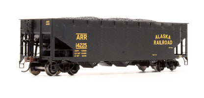 Pre-Owned ATH7042 Alaska Railroad 40' 3-Bay Offset Open Hopper 14207, 14225, 14262, 14301 With Coal Loads