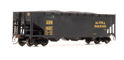 Pre-Owned ATH7042 Alaska Railroad 40' 3-Bay Offset Open Hopper 14207, 14225, 14262, 14301 With Coal Loads