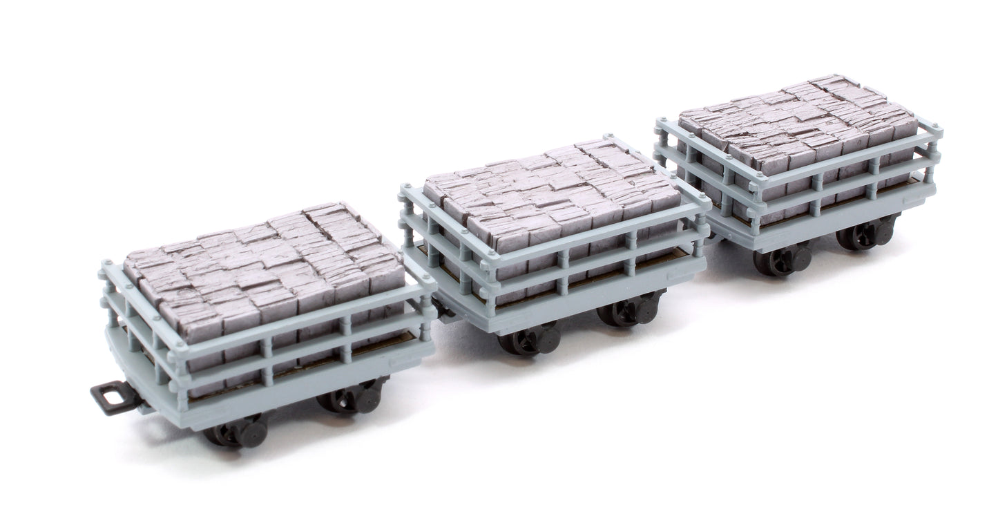 Dinorwic Slate Wagons with sides 3-Pack Grey [WL]