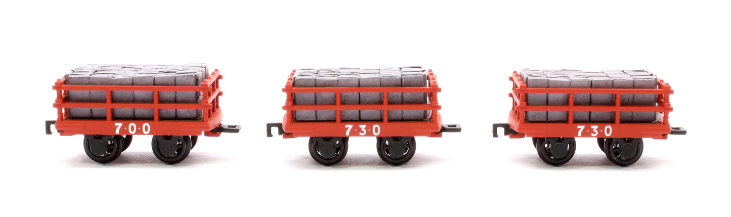 Dinorwic Slate Wagons with sides 3-Pack Red [WL]