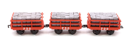 Dinorwic Slate Wagons with sides 3-Pack Red [WL]