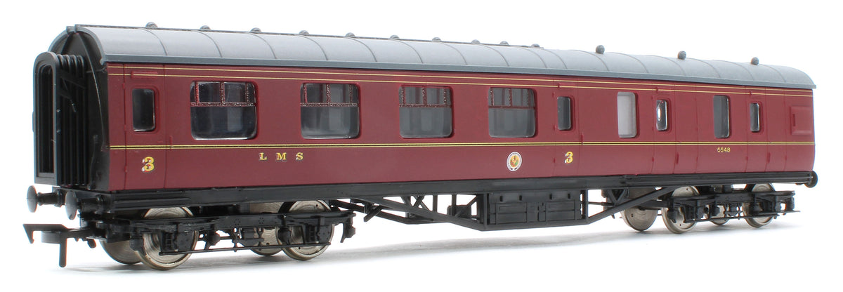4P-010-351 57ft Stanier Third Class Brake 5548 LMS Lined Maroon