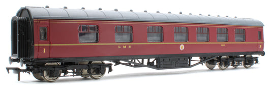 4P-010-501 60ft Stanier Corridor Composite 3943 LMS Lined Maroon