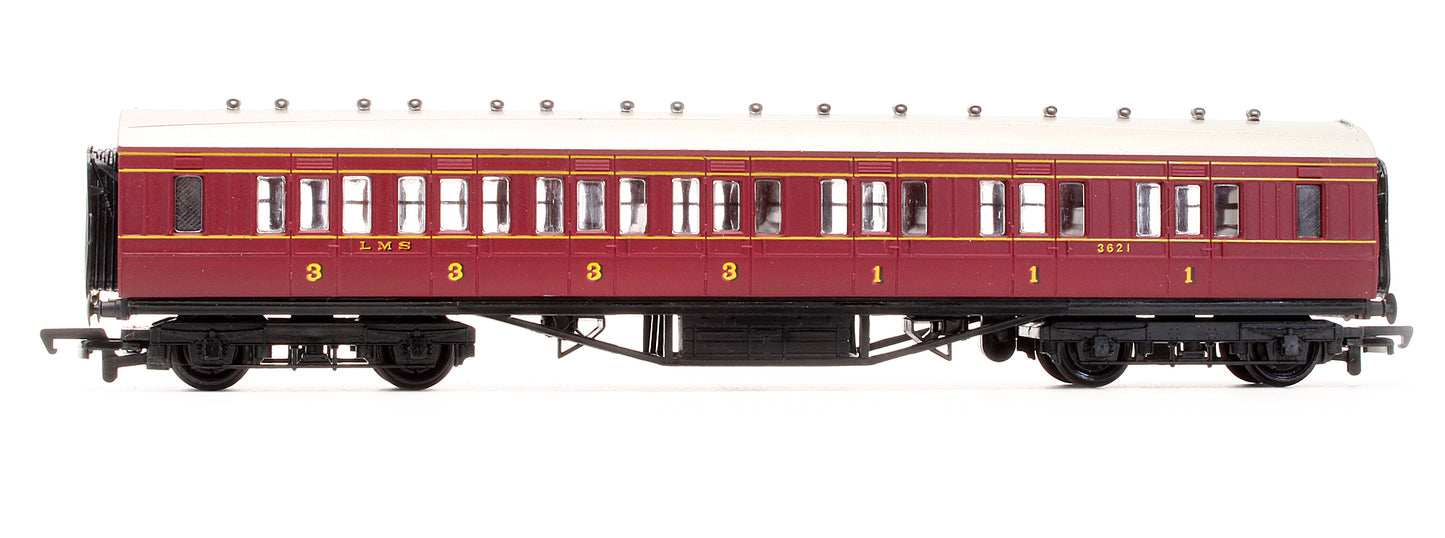 Pre-Owned 12201 57' Corridor 1st /3rd LMS Maroon Coach '3621'