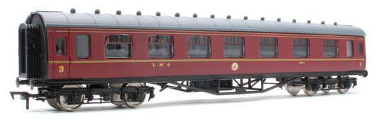 4P-010-502 60ft Stanier Corridor Composite 3947 LMS Lined Maroon
