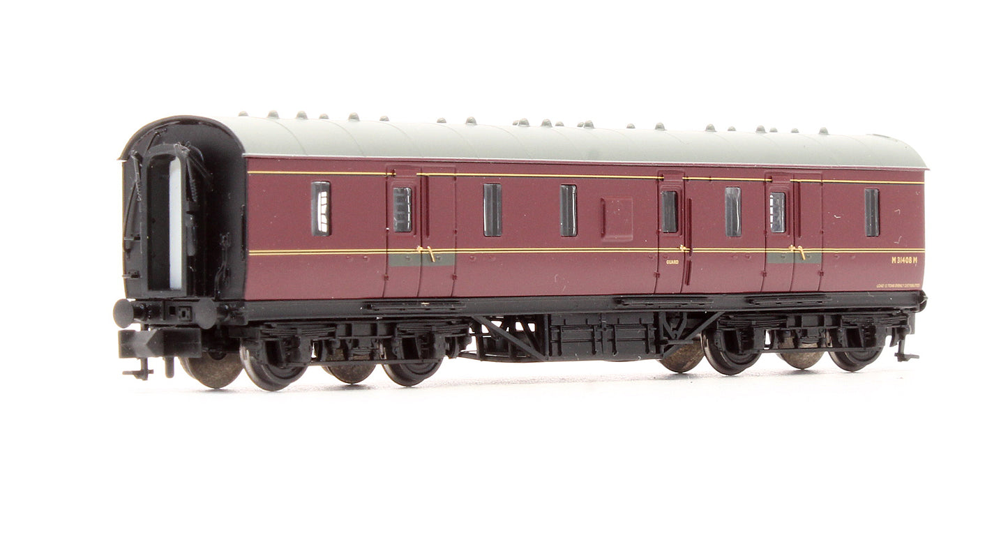 Pre-Owned 374-889 50ft EX-LMS Full Brake Coach BR Maroon 'M 31408 M'