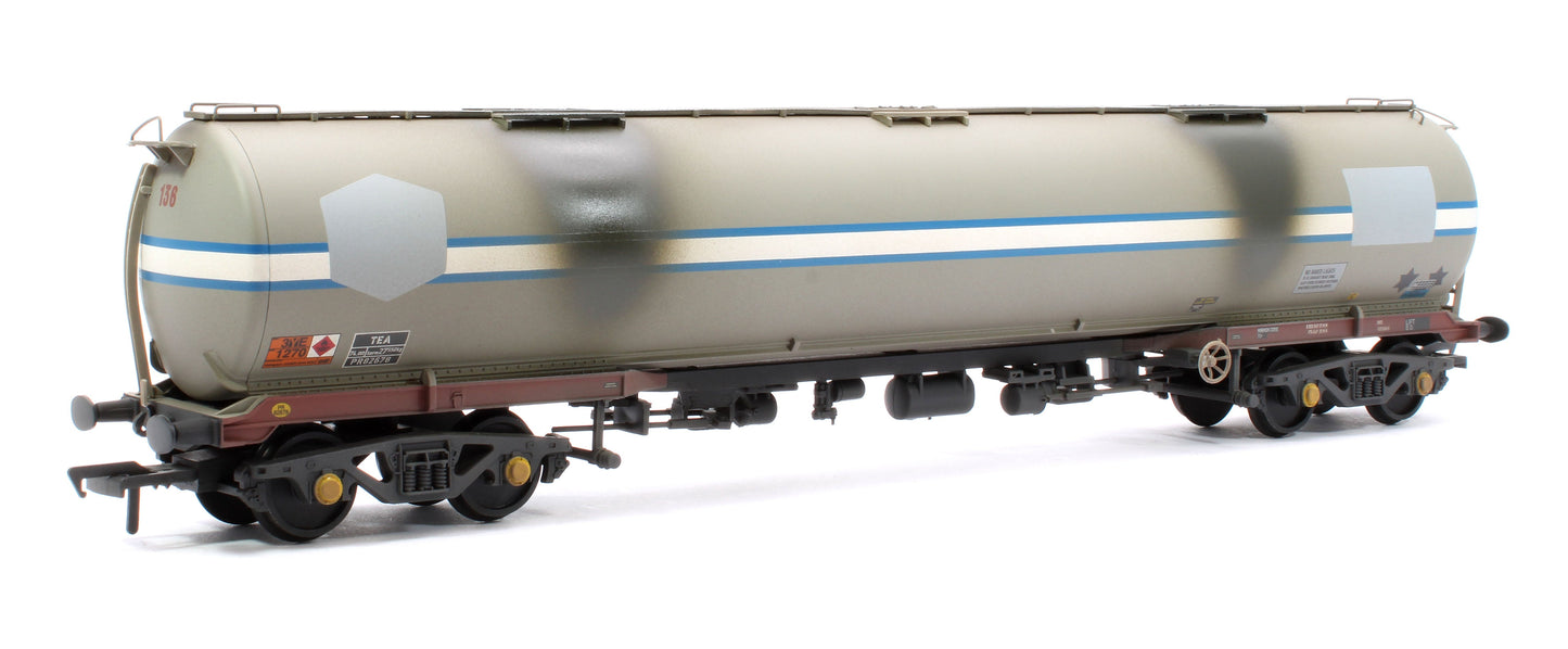 Pre-Owned 38-109B BR 102T TEA Bogie Tank Wagon Debranded (ex-Jet-Conoco) Light Grey No.PR82678 (ex-136)- Weathered