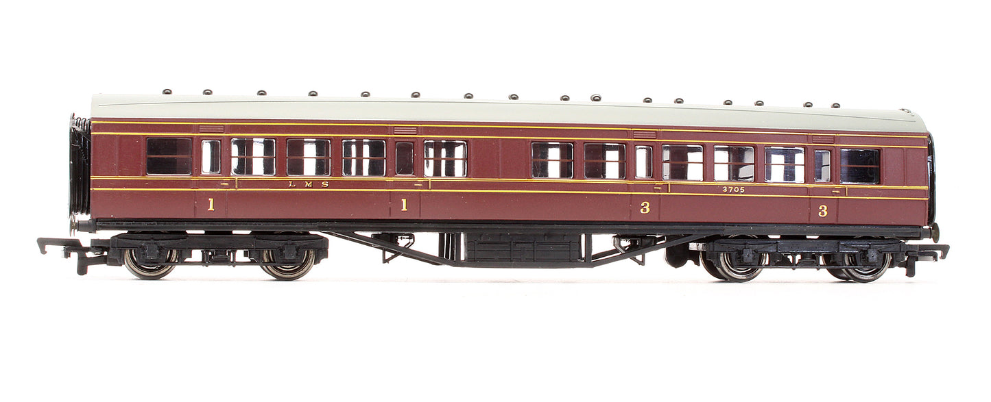 Pre-Owned 34-252 57' Corridor Composite 1st / 3rd Coach LMS Crimson '3705'