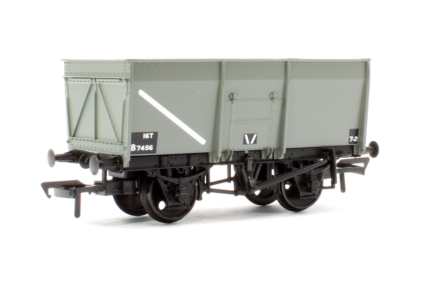 16T Steel Slope-Sided Mineral Wagon Rivetted Doors BR Grey B7456