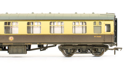 Pre-Owned 39-079C BR MK1 BSK Coach Brake Second Corridor Chocolate & Cream B34303 (Weathered)
