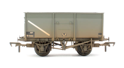 16T Steel Slope-Sided Mineral Wagon Rivetted Doors BR Grey B7464 - Weathered