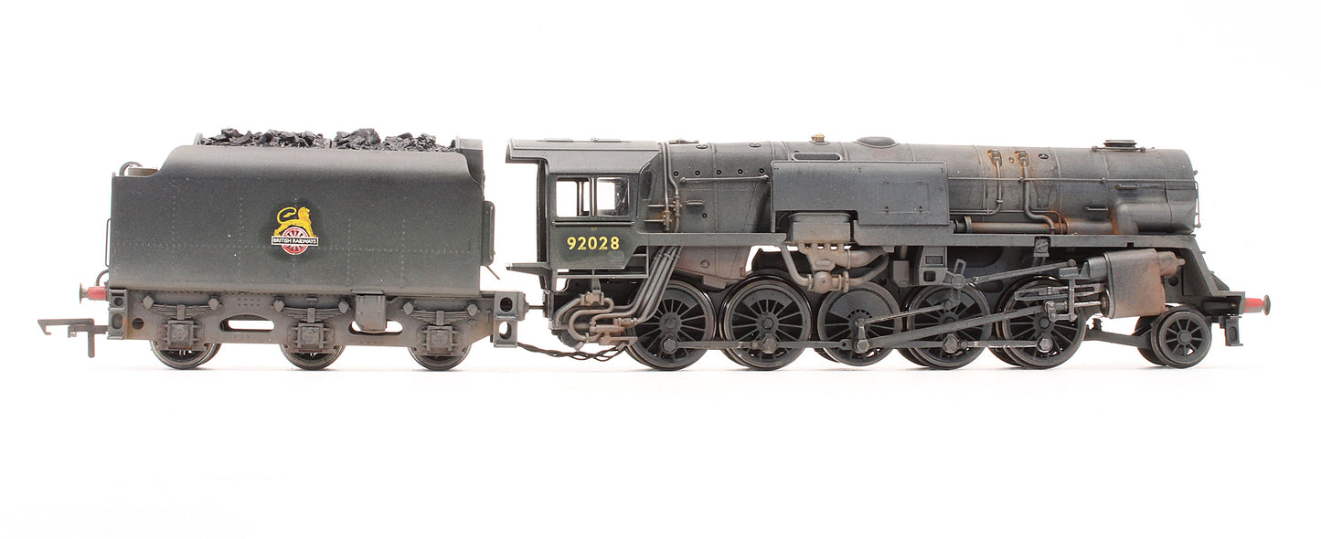 Pre-Owned R3756 RailRoad Early BR Class 9F Crosti Boiler '92028' Steam Locomotive - Heavily Weathered - TTS Sound Fitted
