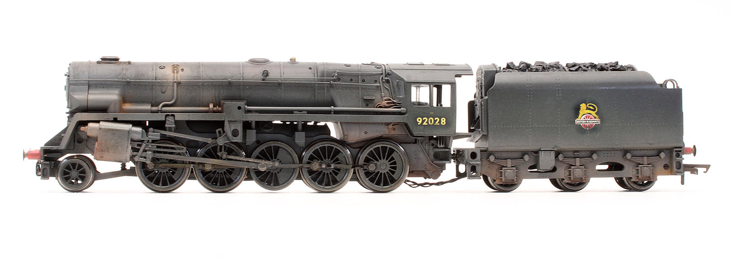 Pre-Owned R3756 RailRoad Early BR Class 9F Crosti Boiler '92028' Steam Locomotive - Heavily Weathered - TTS Sound Fitted