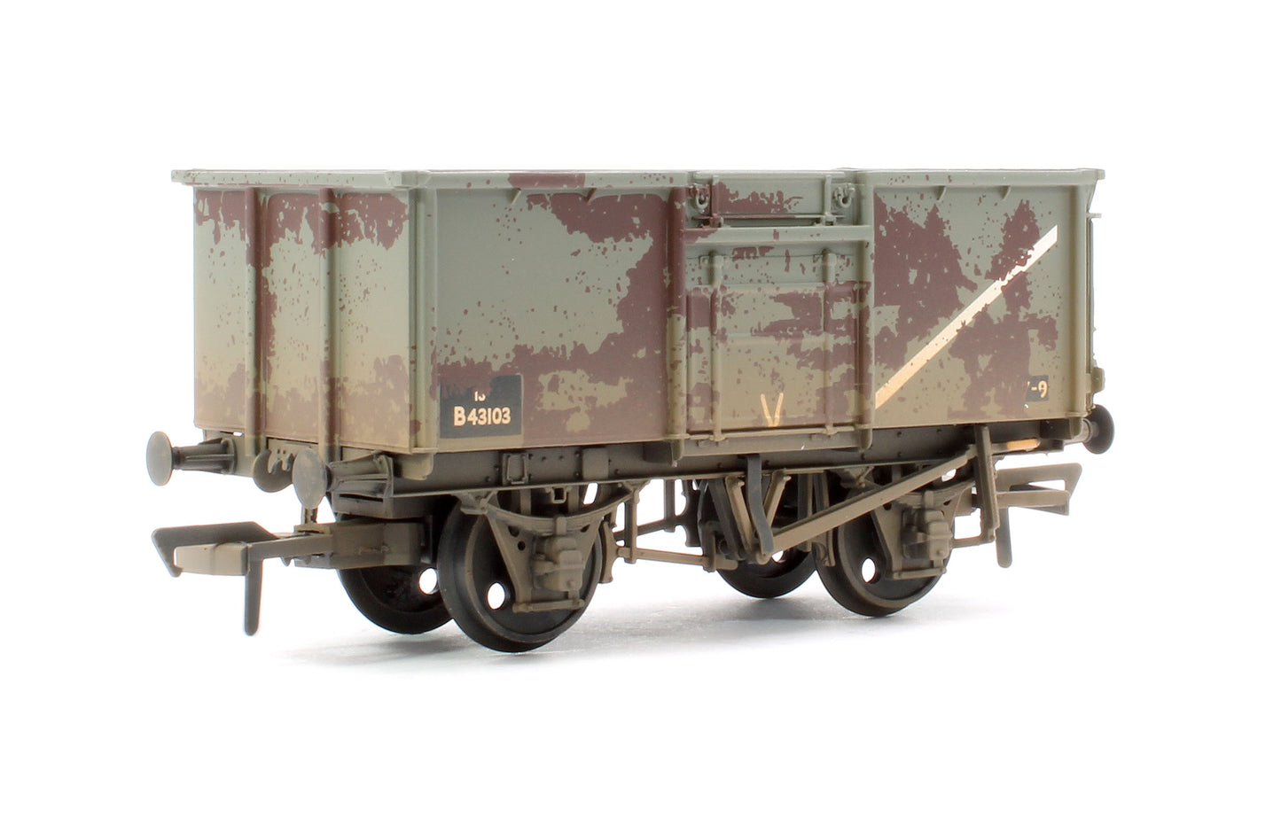 BR 16T Steel Mineral Wagon Top Flap Doors BR Grey (Early) B43103 - Weathered