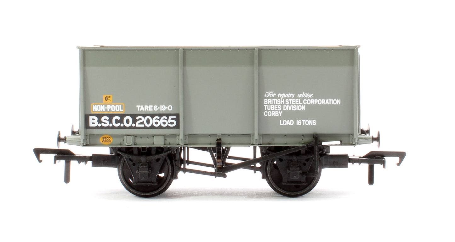 16T Steel Slope-Sided Tippler Mineral Wagon BSC Grey B.S.C.O.20665 (with Load)