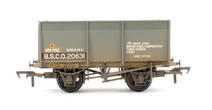 16T Steel Slope-Sided Tippler Mineral Wagon BSC Grey B.S.C.O.20631 (with Load) - Weathered