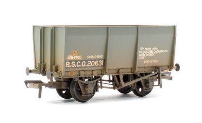 16T Steel Slope-Sided Tippler Mineral Wagon BSC Grey B.S.C.O.20631 (with Load) - Weathered