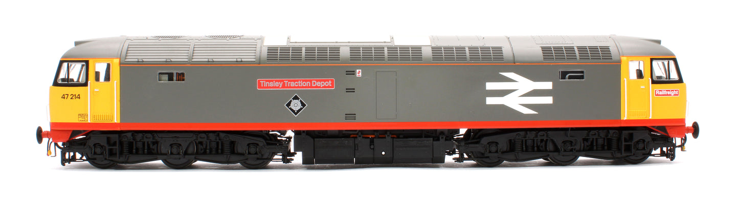 Class 47 214 'Tinsley Traction Depot' Railfreight Grey Diesel Locomotive - DCC Sound