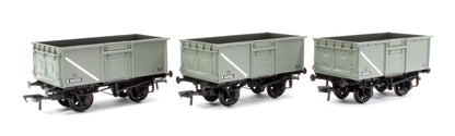 BR 16T Steel Mineral Top Flap Doors 3-Wagon Pack BR Grey (Early) (with Load)