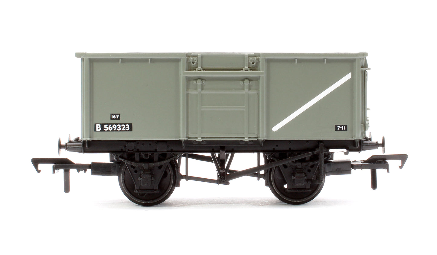 BR 16T Steel Mineral Top Flap Doors 3-Wagon Pack BR Grey (Early) (with Load)