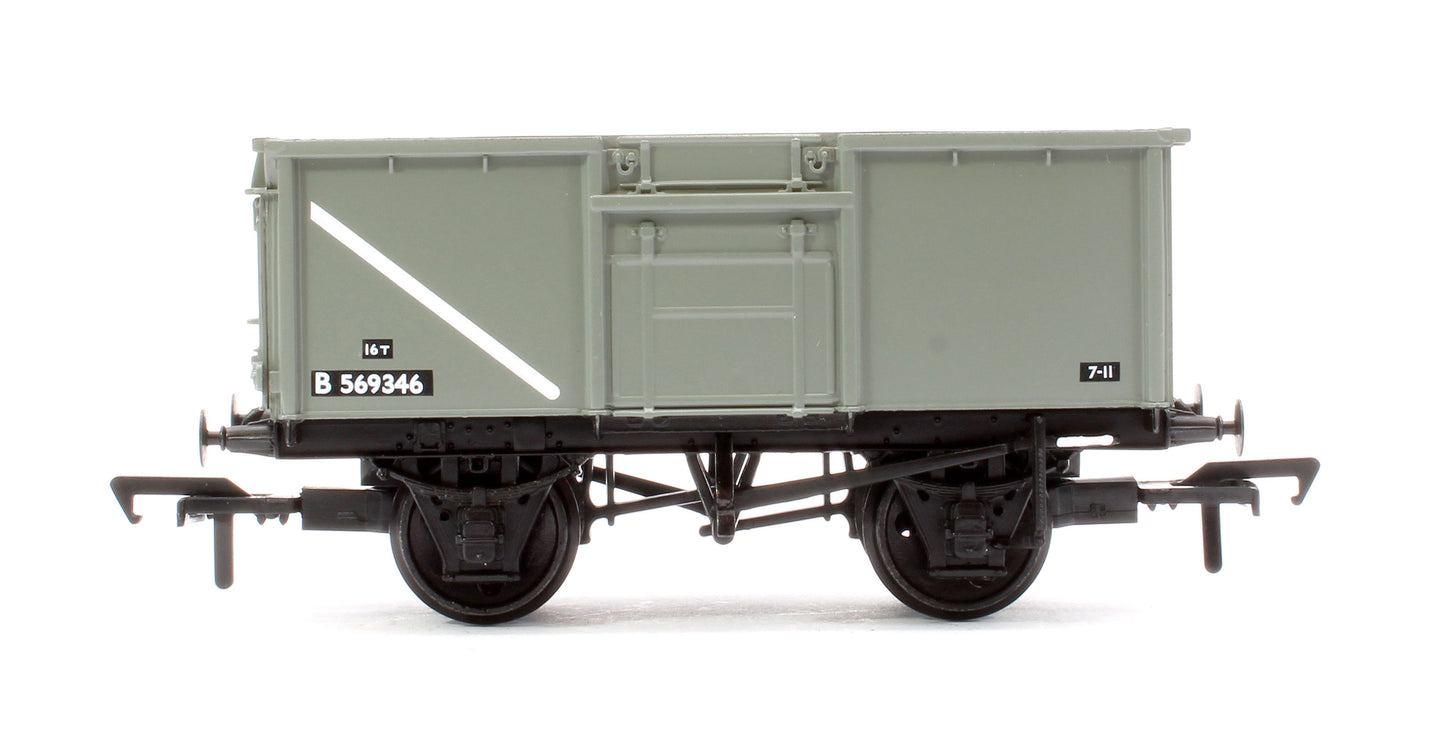 BR 16T Steel Mineral Top Flap Doors 3-Wagon Pack BR Grey (Early) (with Load)